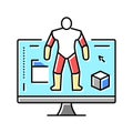 3d modeling characters color icon vector illustration Royalty Free Stock Photo
