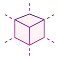 3D modeling cube flat icon. Square model violet icons in trendy flat style. 3D graphic gradient style design, designed
