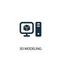 3d modeling icon. Simple element