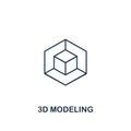 3D Modeling icon. Thin outline style design from design ui and ux icons collection. Creative 3D Modeling icon for web