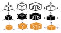 3D modeling icon vector