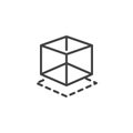 3d modeling line icon Royalty Free Stock Photo