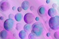 3D modeling multicolors bubbles. Colorful blue, pink, mint and purple background. Artistic strikes. Royalty Free Stock Photo