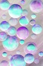 3D modeling multicolors bubbles. Colorful blue, pink, mint and purple background. Artistic strikes. Rays of light. Royalty Free Stock Photo