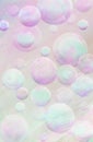 3D modeling multicolors bubbles. Colorful blue, pink, mint and purple background. Artistic strikes. Rays of light. Royalty Free Stock Photo