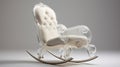 Modern Cream Rocking Chair With Soft Armrests And Organza Frame