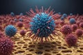 3d modell of virus organism