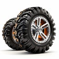 Pctem0099061 Off Road Wheel Design - Black And Orange Liquid Metal Style