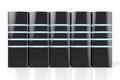 3D modern black servers with LED lights - great for topics like datacenter/ hosting/ storage etc Royalty Free Stock Photo