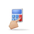3D modern calculator in hand