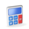 3D modern calculator isolated on white.