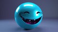 Futuristic 3D Emoji: Blissful Grin