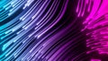 3D modern illustration wavy motion of bright lights changing their color on a black background, abstract design