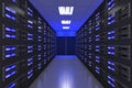 3d Modern interior of server room Royalty Free Stock Photo