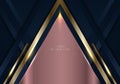 3D modern luxury banner template design blue, copper and golden metallic