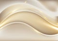 3D modern luxury template design gold, light brown wave shapes and golden glitter line light on golden background Royalty Free Stock Photo