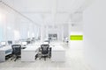 3d modern office space interior render Royalty Free Stock Photo
