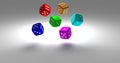 3d modern six colorful dice