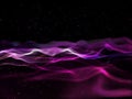 3D modern techno background with cyber particles