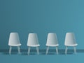 3D Modern White Office Chairs In Blue Room Royalty Free Stock Photo