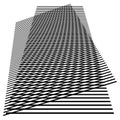 3D moire grid mesh. Tilted, skew intersecting lines pattern vector