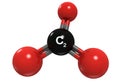 3d molecular model of carbon dioxide c2 molecule in space fill representation Royalty Free Stock Photo