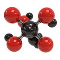 3D Molecular Model of Carbon Tetrachloride Royalty Free Stock Photo