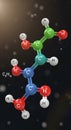 A 3D molecular model depicts a hydrocarbon compound with the formula C?H??, likely octane. Carbon Royalty Free Stock Photo