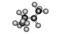 3D molecular model of isobutane displayed clearly on pure white background Royalty Free Stock Photo