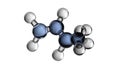 3D molecular model of isobutane displayed clearly on pure white background Royalty Free Stock Photo
