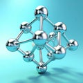 3d molecule or atoms on light blue background. Biochemical, pharmaceutical concep Royalty Free Stock Photo