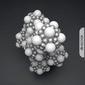 3D molecule. Molecular structure. Vector illustration. Royalty Free Stock Photo