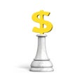 3D money chess of golden dollar currency Royalty Free Stock Photo