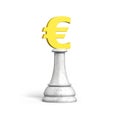 3D money chess of golden euro currency Royalty Free Stock Photo