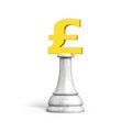 3D money chess of golden pound currency Royalty Free Stock Photo