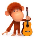 3d monkey costs with a guitar