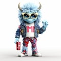 High-quality Fashion 3d Monster With Munich Helles Lager On White Background