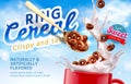 3d morning ring cereal banner ad