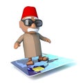 3d Moroccan flying on a credit card