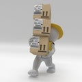 3D Morph Man Builder carrying boxes