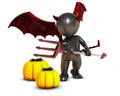 3D Morph Man Daemon with pumpkins