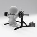 3D Morph Man exercising with gym weights