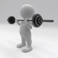 3D Morph Man exercising with gym weights