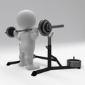 3D Morph Man exercising with gym weights