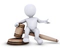 3D Morph Man with gavel Royalty Free Stock Photo