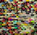3d mosaic tile brick wall in multiple color pattern