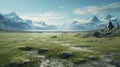 3d Mountain Landscape Wallpaper For Skyrim: Unreal Engine Render Royalty Free Stock Photo