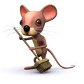 3d Mouse sweeps with a broom