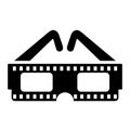 3d movie glasses vector icon