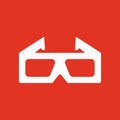 The 3d movie icon. 3D Glasses symbol. Flat